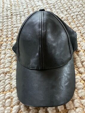 Lorna Jane Black Faux Leather Men’s Cap